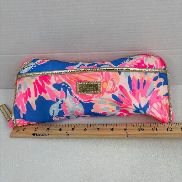 Lilly Pulitzer Wanderlust Packable Tote Extra Large Bay Dreamin Pink Blue Travel - Picture 10 of 14